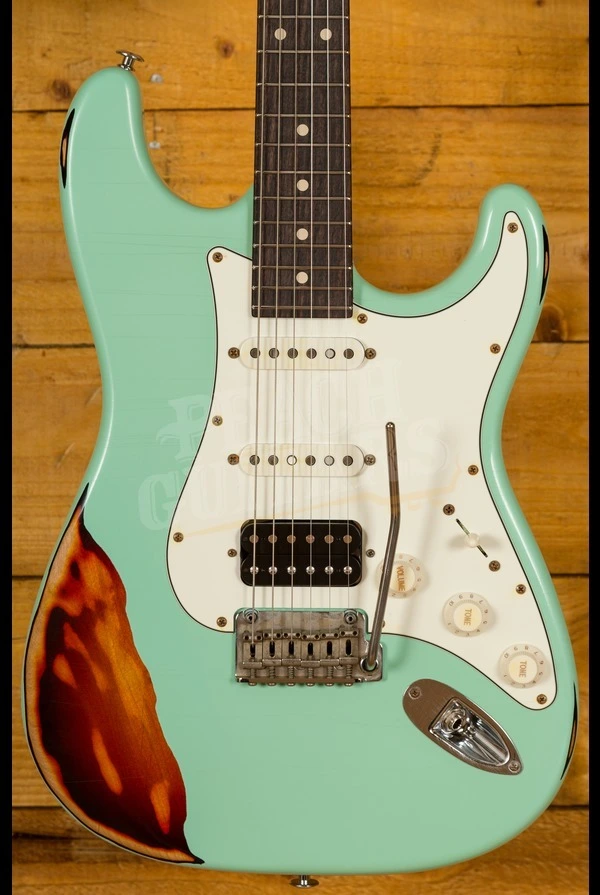 Suhr Classic Antique Surf Green Over 3 Tone Sunburst Rosewood