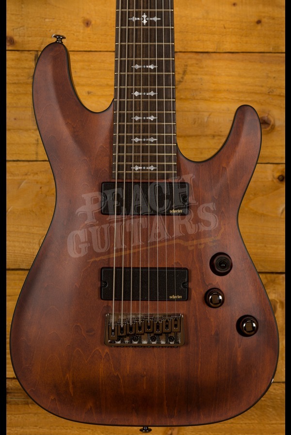 Schecter Omen 8 8 String Walnut Satin Peach Guitars