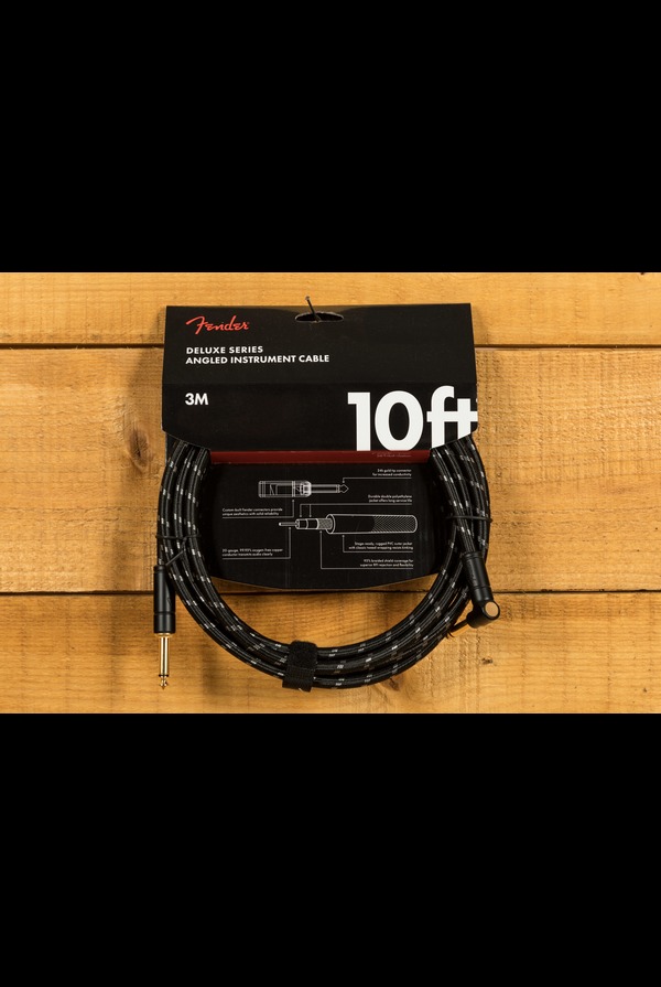 Fender Accessories | Deluxe Cable - Straight/Angle - 10' - Black Tweed