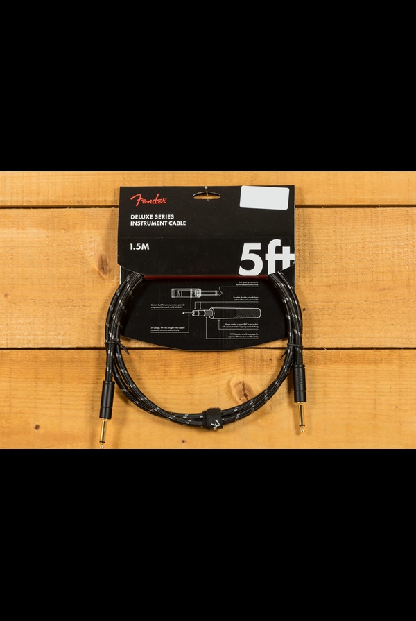 Fender Accessories | Deluxe Series Instruments Cable - Straight/Straight - 5' - Black Tweed