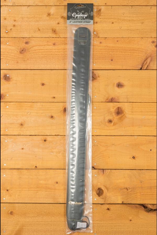 Epiphone Accessories 3" Leather Guitar Strap Black