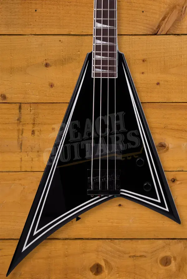 Jackson X Series RRB IV Rhoads Bass - Amaranth - Black w/White Pinstripes