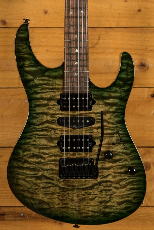 Suhr Custom Modern - Faded Trans Green Burst