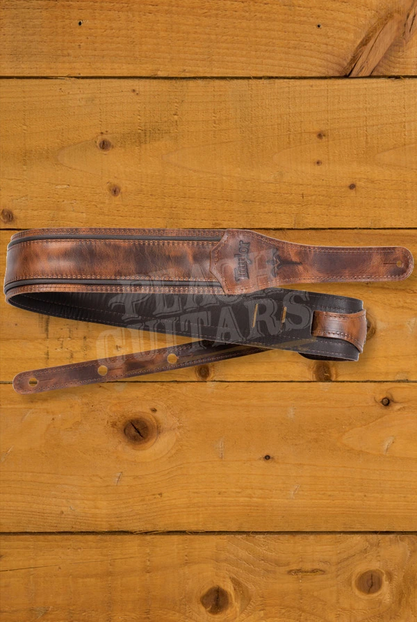 Taylor TaylorWare Fountain 2.5" Leather Guitar Strap - Weathered Brown