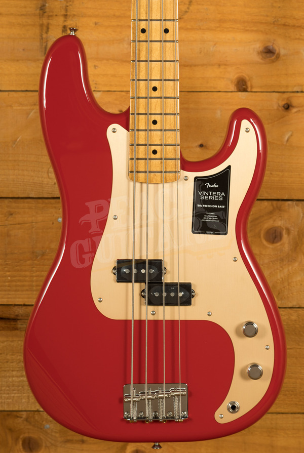 Fender Vintera 50s P-Bass Maple Neck Dakota Red - Peach Guitars