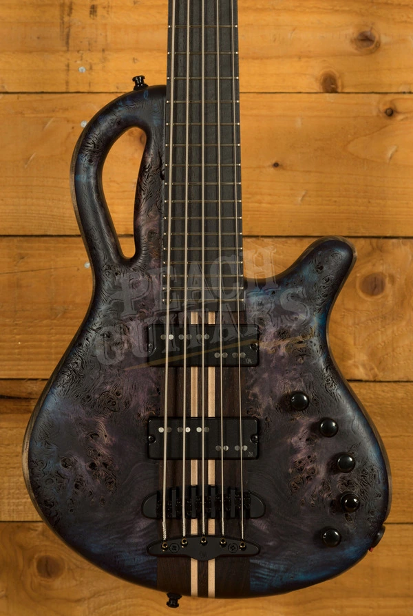 *Mayones Caledonius 5 - Ebony - Trans Dirty Purple Blue Burst Raw - 5-String