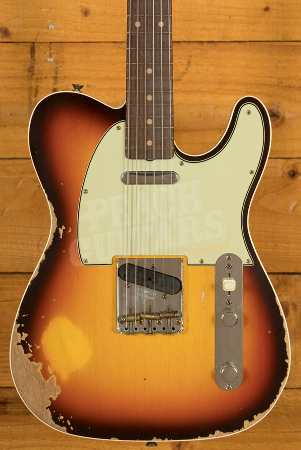 Fender Custom Shop 60 Tele Custom | Heavy Relic Super Faded Aged Chocolate 3-Tone Sunburst