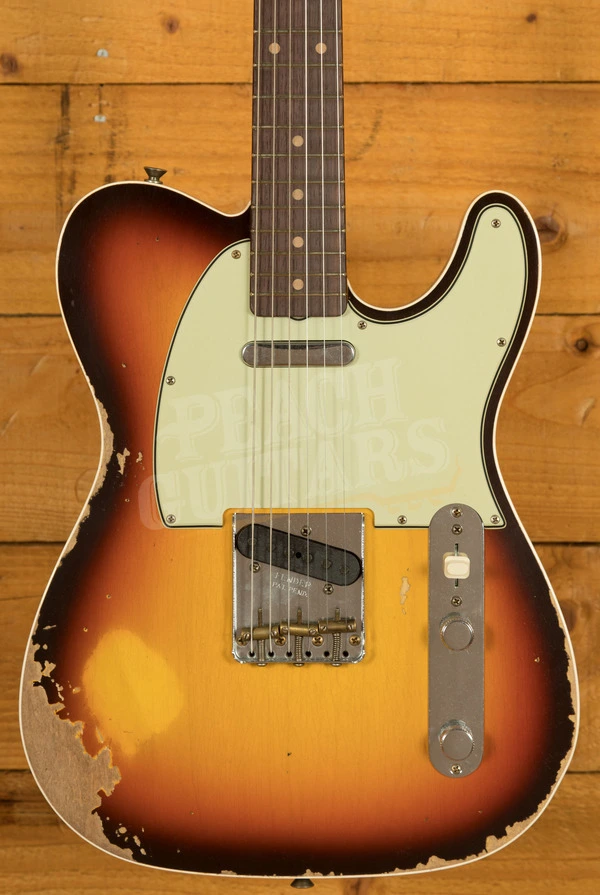 Fender Custom Shop 60 Tele Custom - Heavy Relic Super Faded Aged Chocolate 3-Tone Sunburst
