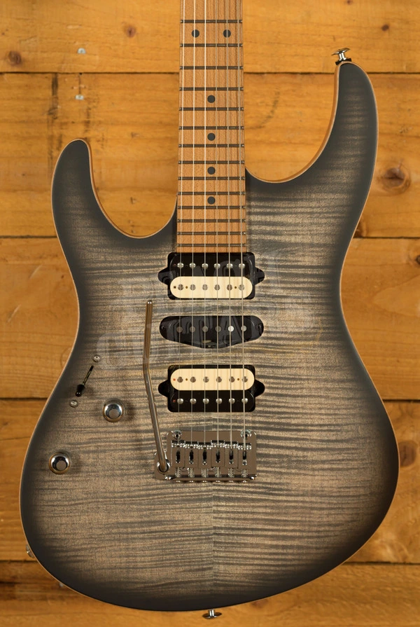 Suhr Modern Satin Flame - Charcoal Burst Left Handed