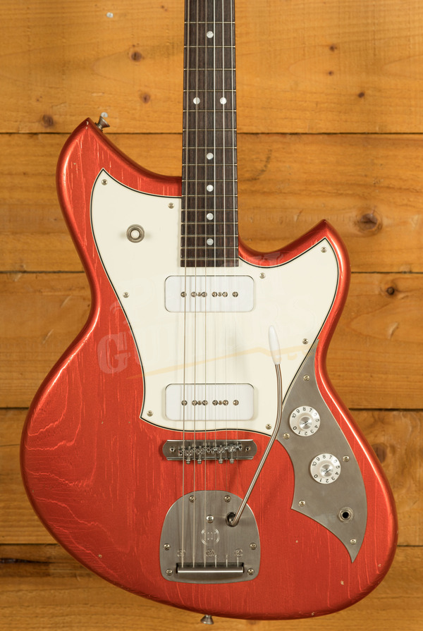 Novo Select Serus J | Candy Apple Red - Parchment Pickguard