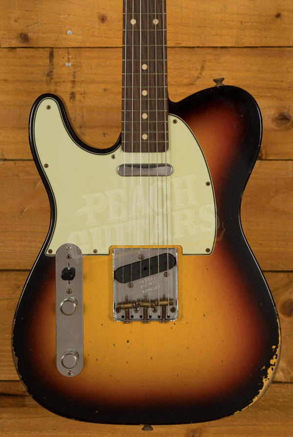 Fender Custom Shop '60 Tele Relic 3 Tone Sunburst Left Handed