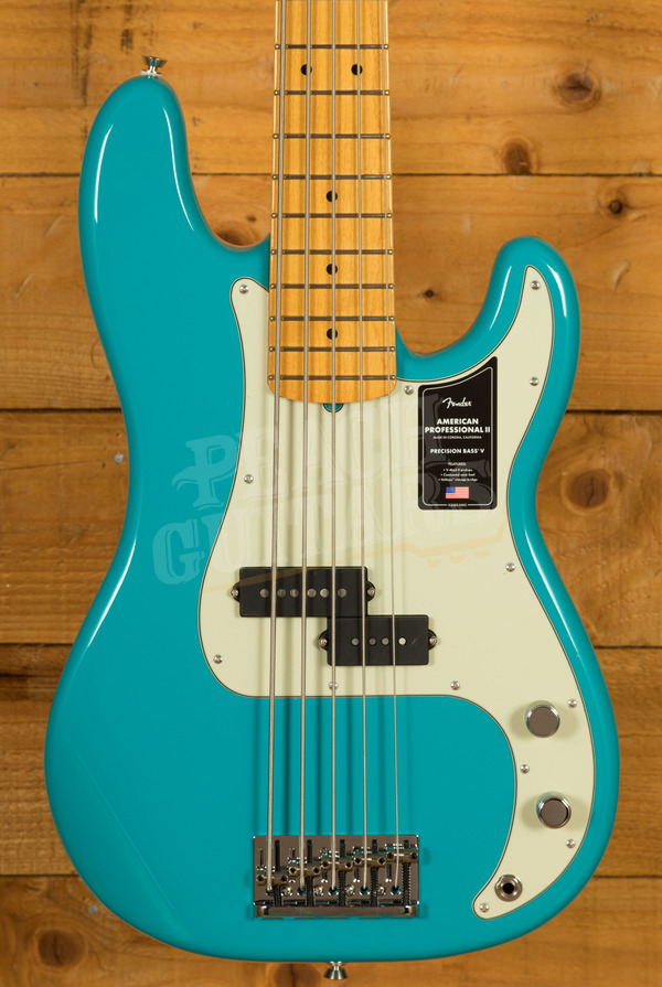 Fender American Professional II Precision Bass V | 5-String - Maple - Miami Blue
