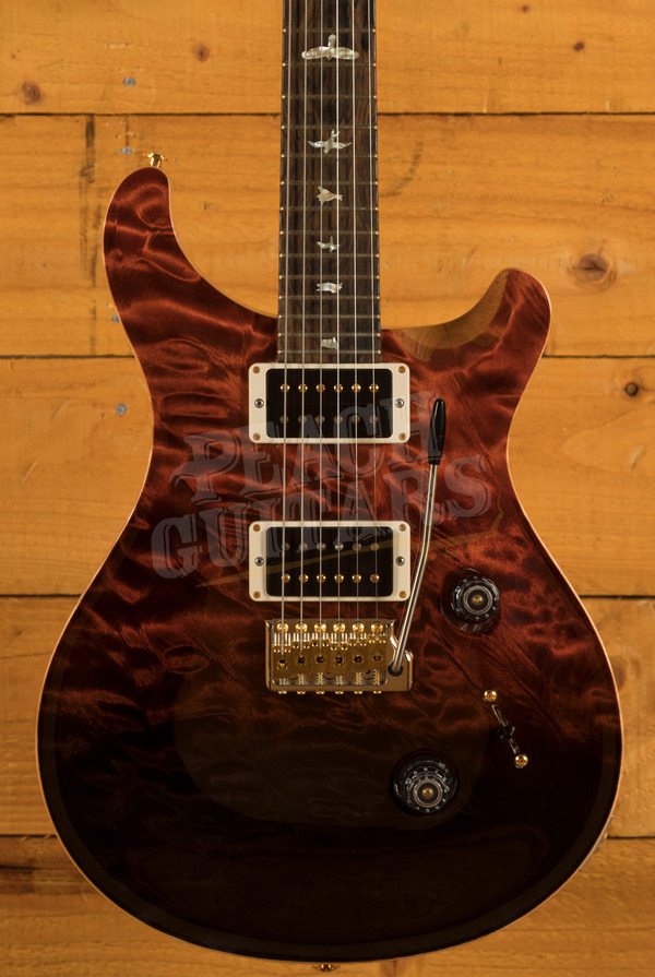 PRS Wood Library Custom 24 Fire Red to Grey Black Fade Roasted Maple/Ziricote