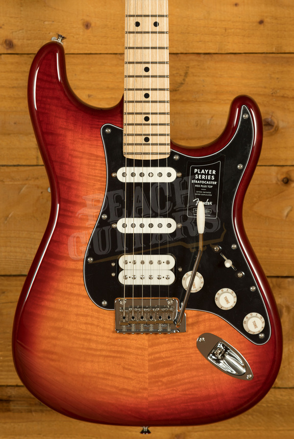 Fender Player Strat HSS Plus, Aged Cherry - Peach Guitars