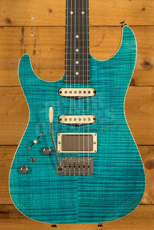 Tom Anderson Drop Top Left Handed | Bora Bora Blue Gloss w/ Binding