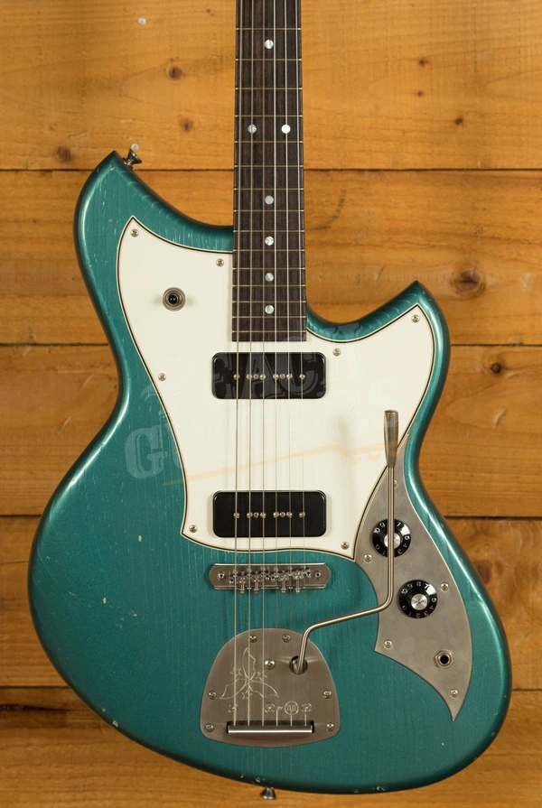 Novo Nucleus Serus J | Ocean Turquoise - Parchment Pickguard