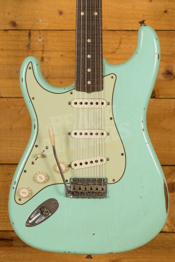Fender Custom Shop '60 Strat Relic Left Handed Rosewood Sea Foam Green