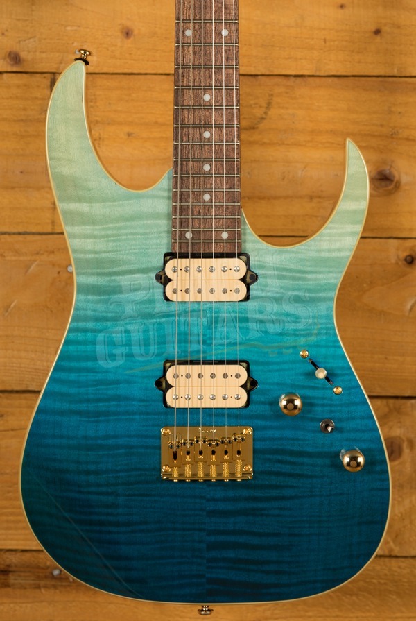 Ibanez RG421HPFMBRG Blue Reef Gradation Peach Guitars