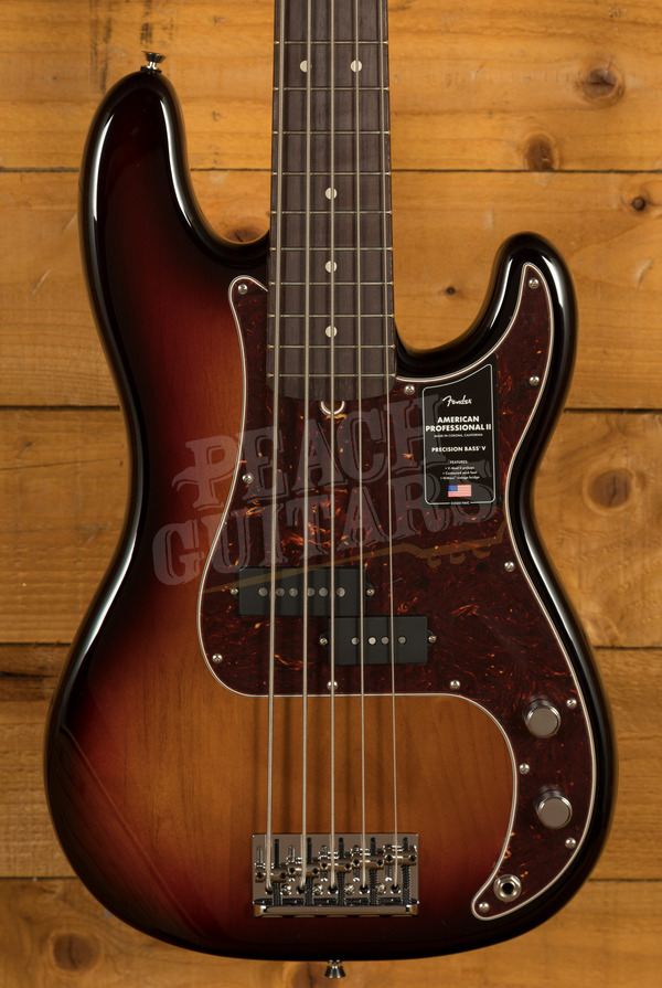 Fender American Professional II Precision Bass V | 5-String - Rosewood - 3-Colour Sunburst