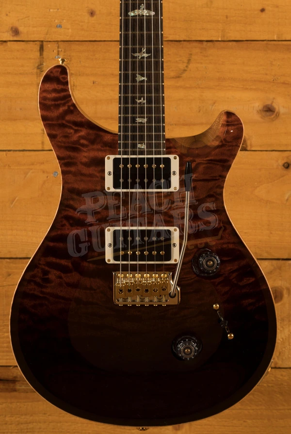 PRS Wood Library Custom 24 Fire Red to Grey Black Fade Roasted Maple/Ziricote