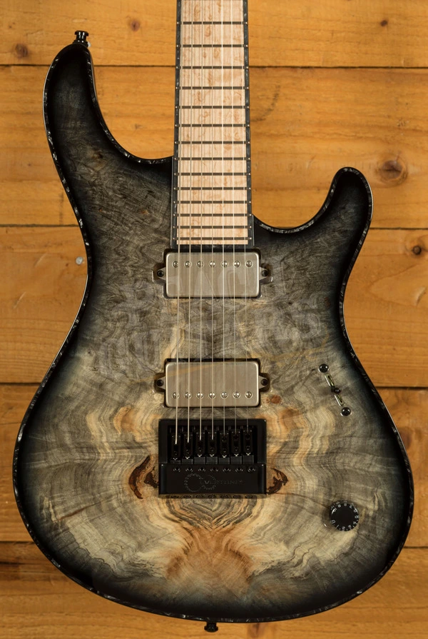 Mayones Regius 4Ever 7 Trans Custom Colour Gloss w/Master Grade Buckeye Burl Top