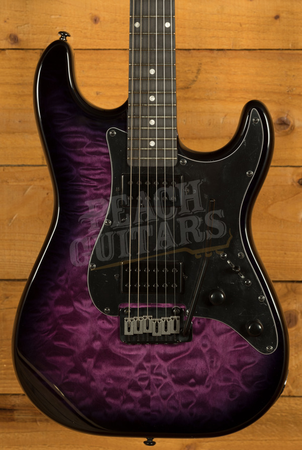 Schecter Traditional Pro - Ebony - Transparent Purple Burst