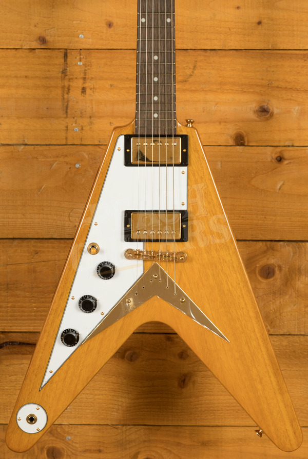 Epiphone 1958 Korina Flying V | Aged Natural - White Pickguard *Left-Handed*