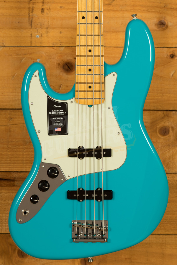 Fender American Professional II Jazz Bass | Maple - Miami Blue - Left-Handed