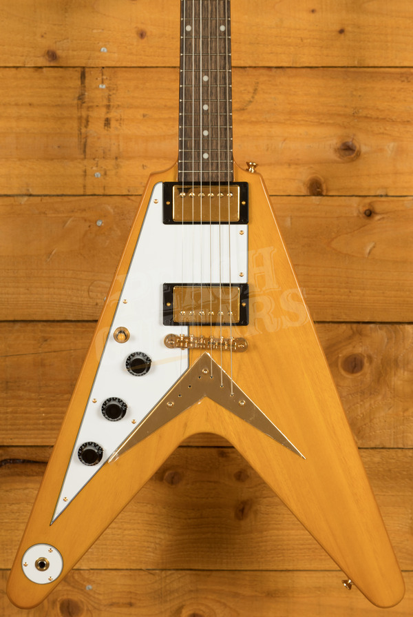 Epiphone 1958 Korina Flying V | Aged Natural - White Pickguard *Left-Handed*