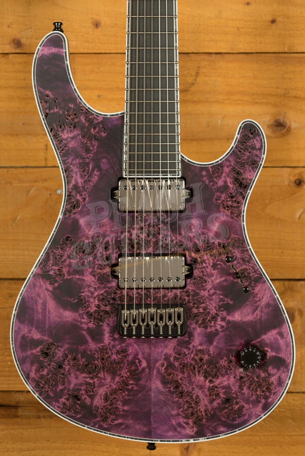 Mayones Regius 7 - Ebony - Antique Violet Raw - 7-String