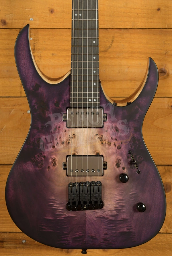 Mayones Duvell Elite 6 Trans Natural Faded Purple Burst Out Satin