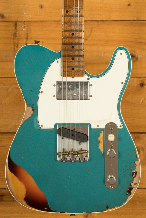 Fender Custom Shop Limited Edition Red Hot Cunife Tele - Heavy Relic Ocean Turquoise/Chocolate 3-Tone Sunburst