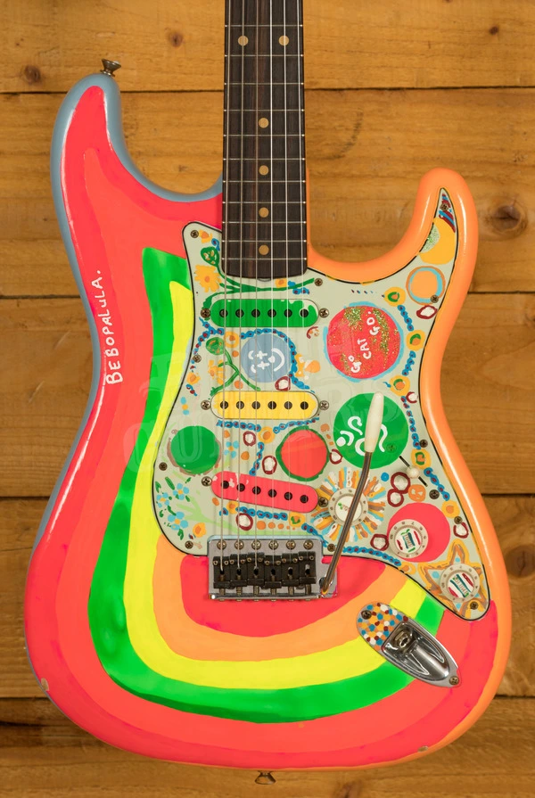 Fender Custom Shop Masterbuilt Paul Waller George Harrison Rocky Strat - Sonic Blue w/Graphics