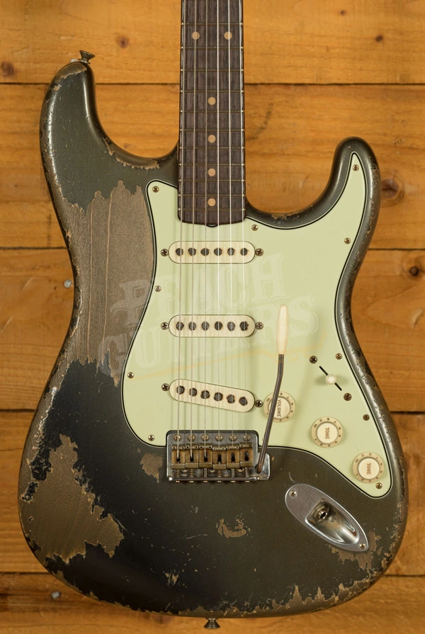 Fender Custom Shop Masterbuilt Dale Wilson 61 Strat - Heavy Relic Charcoal Frost Metallic