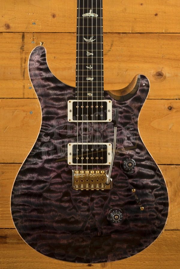 PRS Custom 24 Flame Maple Neck 10 Top Pattern Thin Ebony Purple Iris