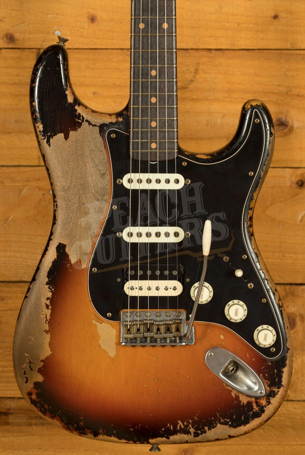 Fender Custom Shop Masterbuilt Dale Wilson 60 HSS Strat - Heavy Relic Chocolate 3-Tone Sunburst