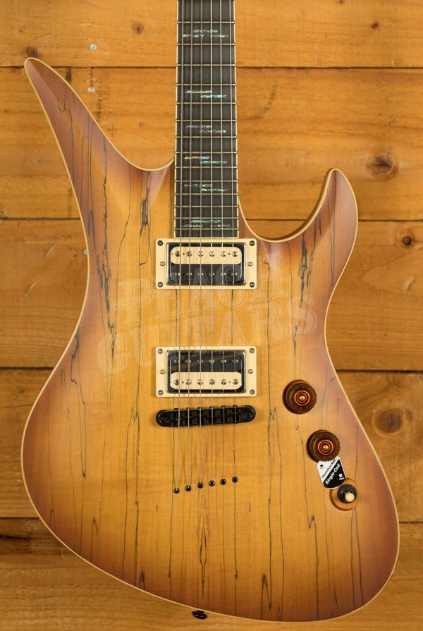 Schecter Avenger Exotic Spalted Maple | Satin Natural Vintage Burst