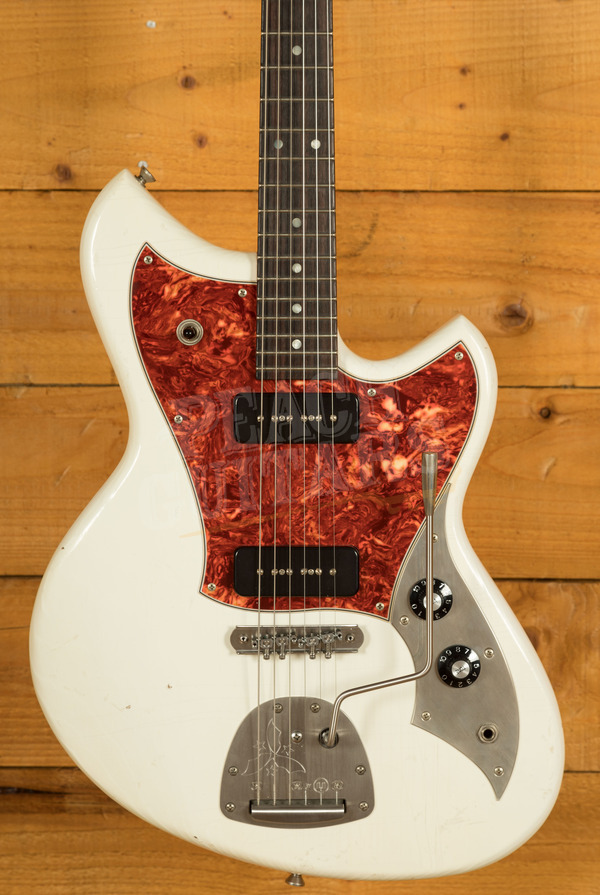 Novo Nucleus Serus J | Olympic White - Tortoise Shell Pickguard