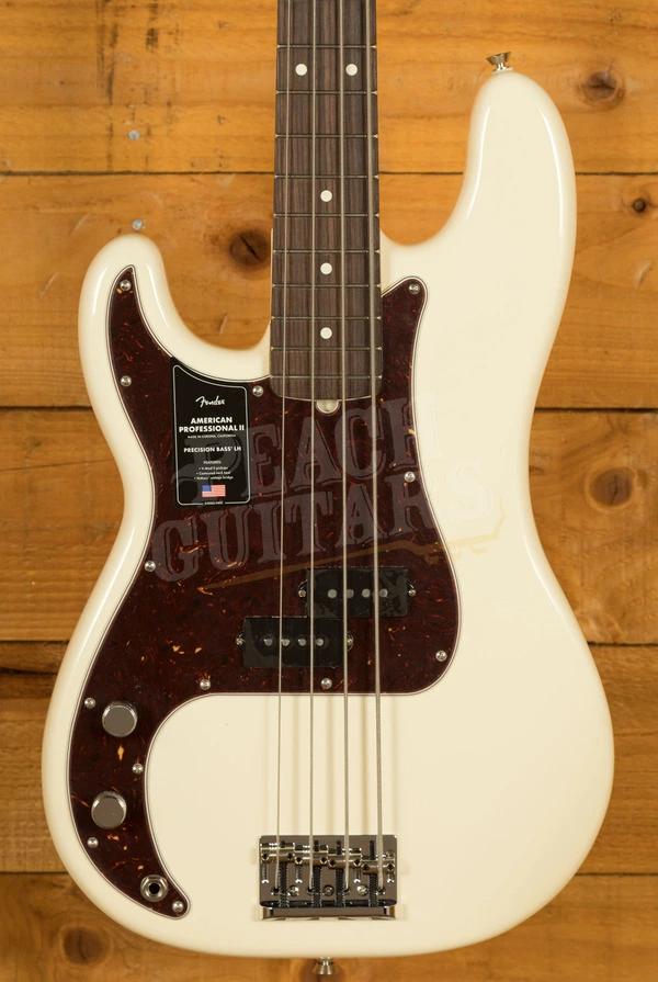 Fender American Professional II Precision Bass Left-Handed - Rosewood - Olympic White