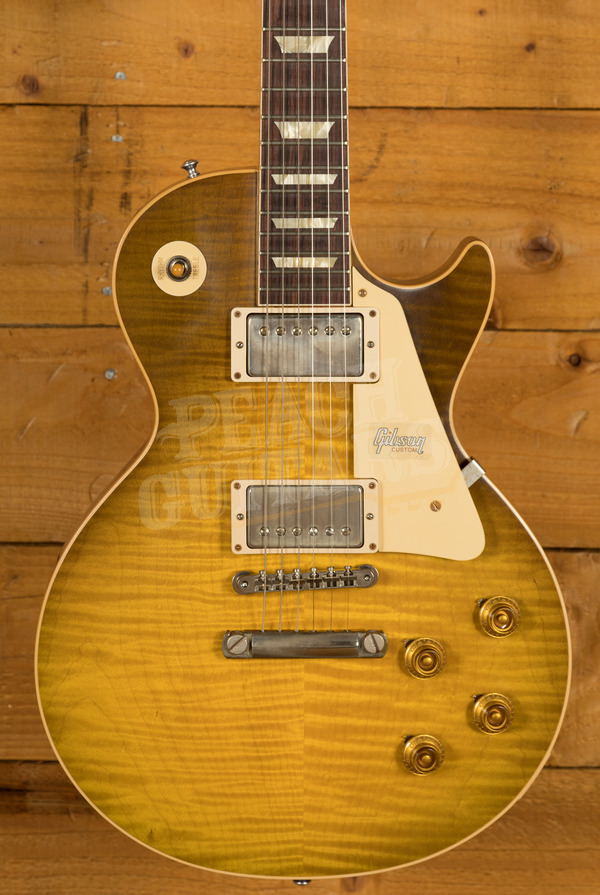 Gibson Custom 60th Anniv 59 Les Paul Green Lemon Fade VOS NH - Peach