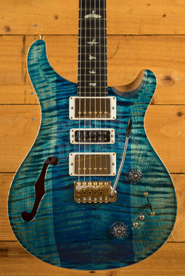 PRS Wood Library Special Semi-Hollow River Blue Heartwood Top w/ Flame ...