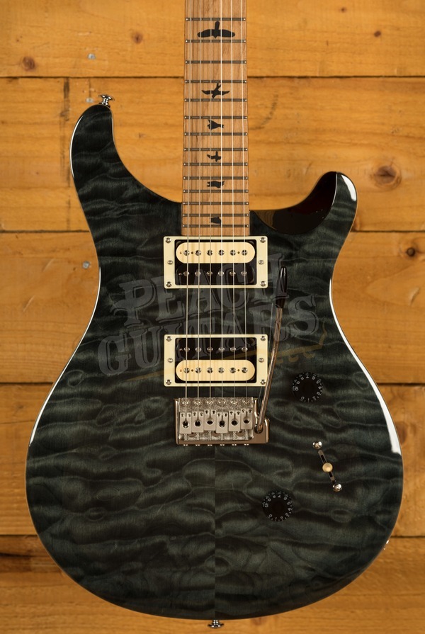 ギター PRS SE Custom24 Quilt Gray Black PRS SE Custom 24 Quilted Carved Top With Ebony Fingerboard