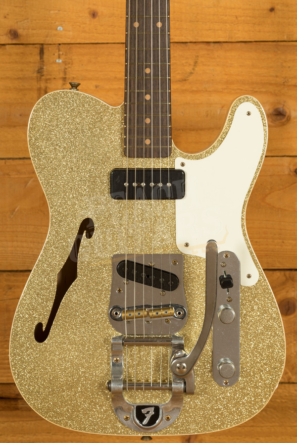 Fender Custom Shop Limited P90 Tele Thinline | Journeyman Relic Aged Gold  Sparkle