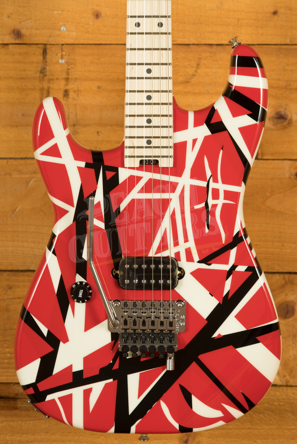 EVH Striped Series LH | Red w/Black & White Stripes *Left-Handed*