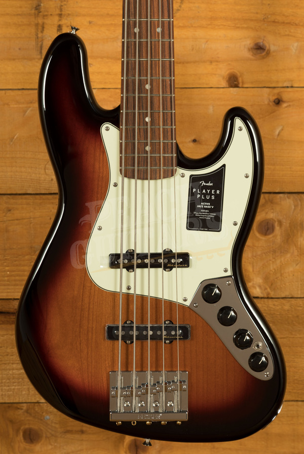 Fender Player Plus Jazz Bass V | 5-String - Pau Ferro - 3-Colour Sunburst