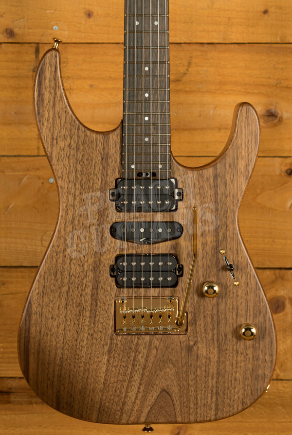 Charvel MJ DK24 HSH 2PT E Mahogany w/Figured Walnut | Streaked Ebony - Natural
