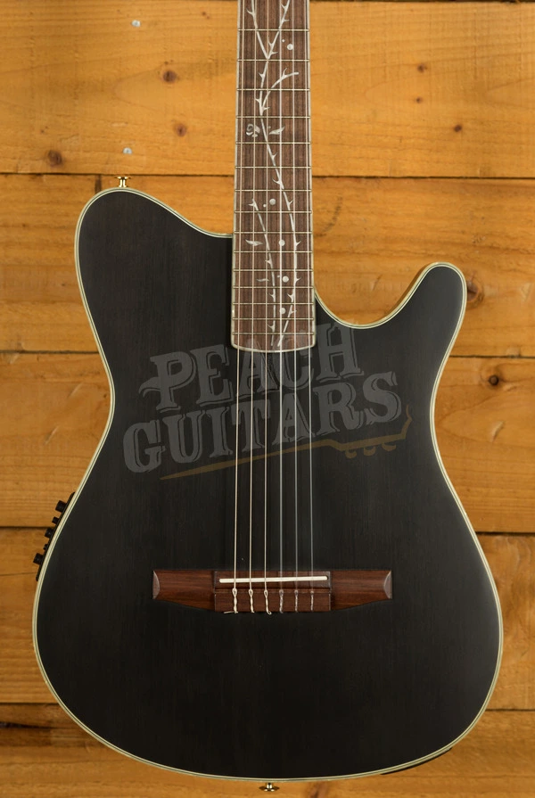 Ibanez TOD10N Tim Henson Solid-Top Cutaway Nylon Guitar - Transparent Black Flat