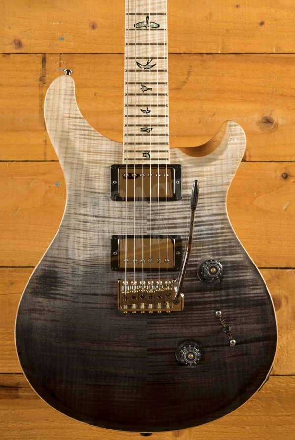 PRS Wood Library Custom 24 Charcoal Fade with Flame Maple Neck