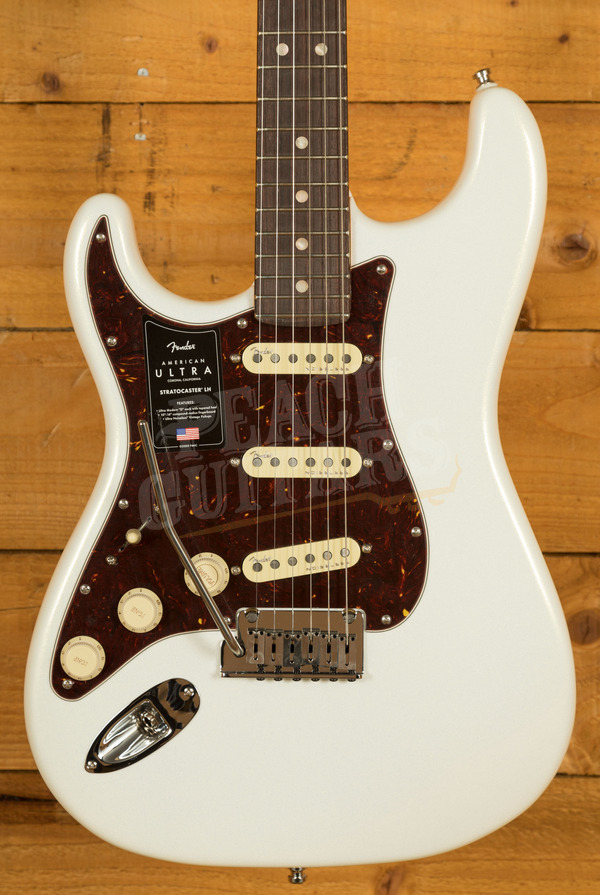 Fender American Ultra Stratocaster | Rosewood - Arctic Pearl - Left-Handed