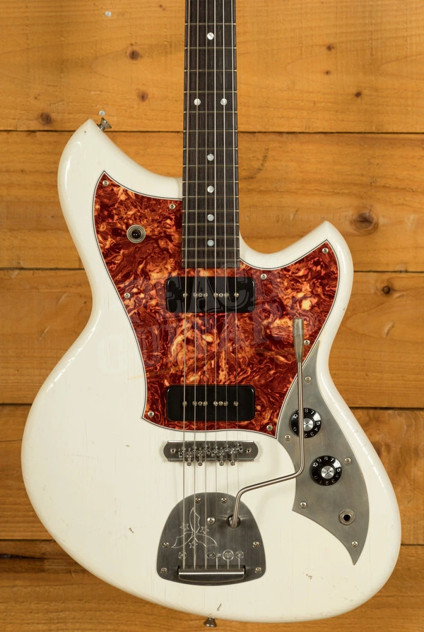 Novo Nucleus Serus J | Olympic White - Tortoise Shell Pickguard